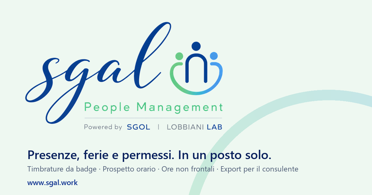 Logo SGAL People Management: presenze, ferie e permessi in un posto solo